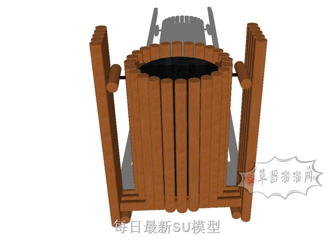 生态垃圾桶SU模型