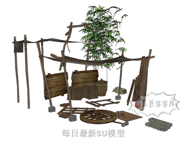 乡村农村景观SU模型
