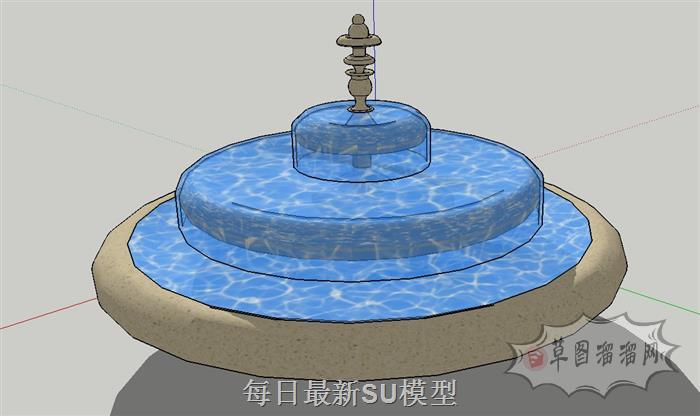 喷泉水景SU模型