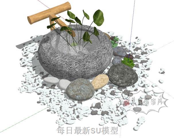 日式庭院景观SU模型