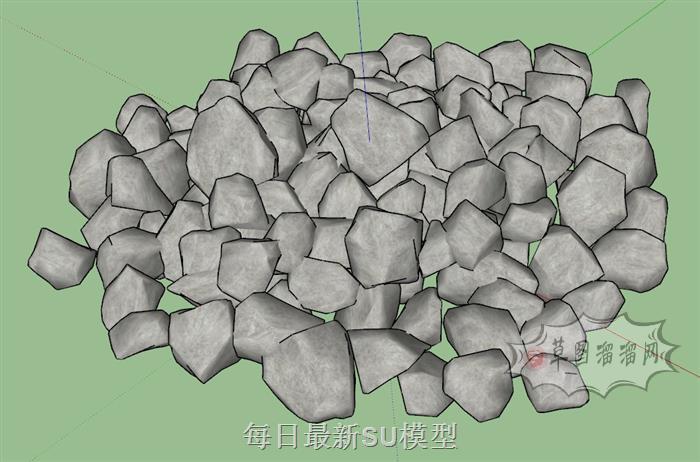 石子石块石头SU模型