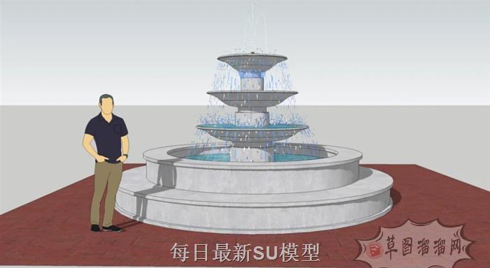 喷泉水景SU模型
