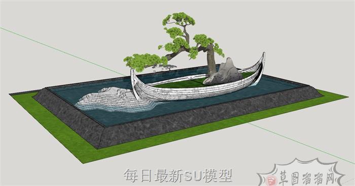 中式禅意景观SU模型