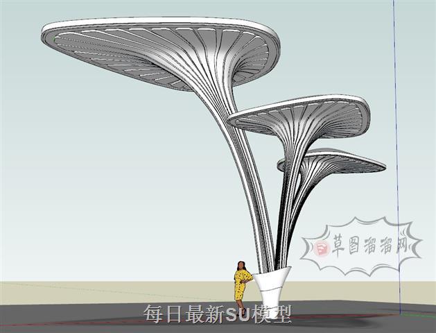 廊架雕塑SU模型