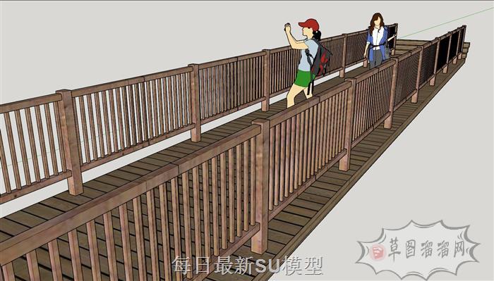 栈道桥SU模型