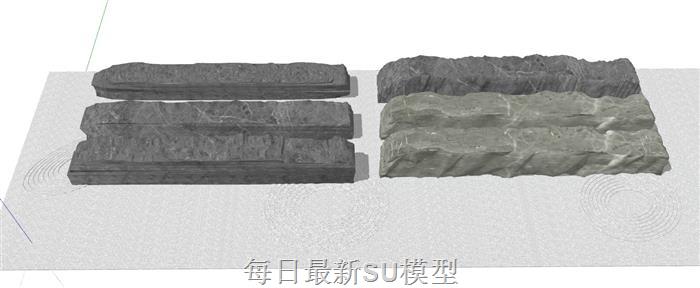 石头石块置石SU模型