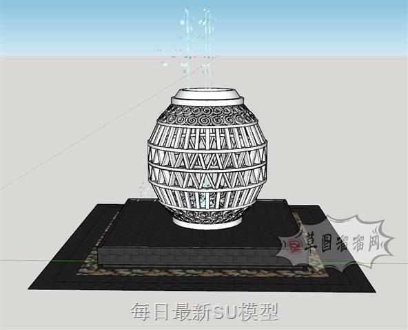 景观水钵花钵SU模型