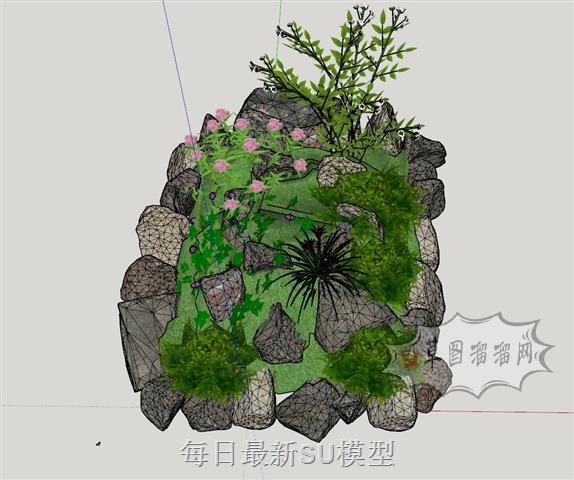 景观花圃花池SU模型