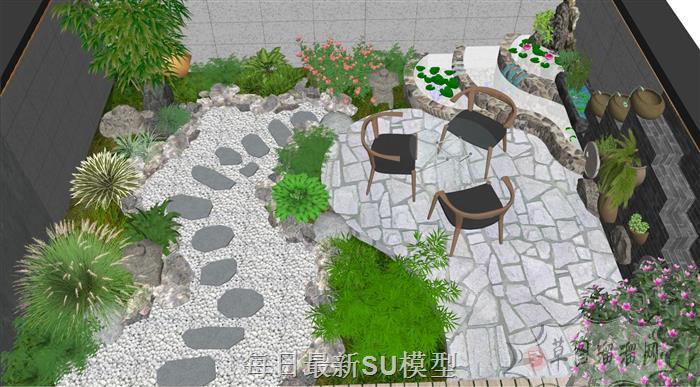 庭院景观屋顶花园SU模型