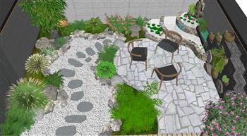 庭院景观屋顶花园SU模型