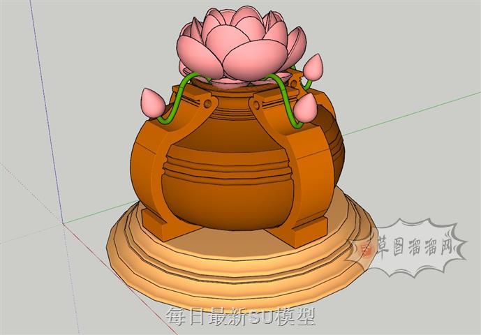 莲花鼎景观SU模型