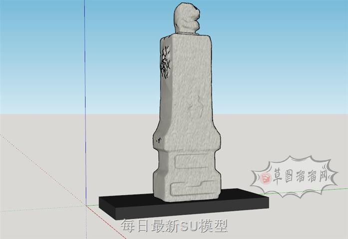 栓马柱景观小品SU模型