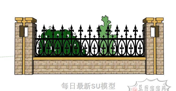 铁艺围墙SU模型
