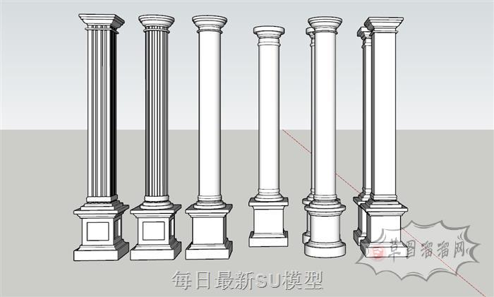 罗马柱石柱SU模型