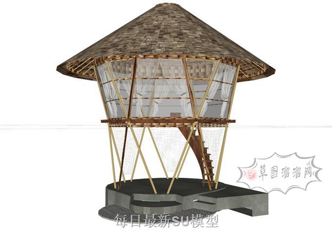 景观木屋木房子SU模型