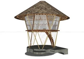 景观木屋木房子SU模型