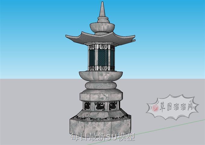古建石塔塔SU模型