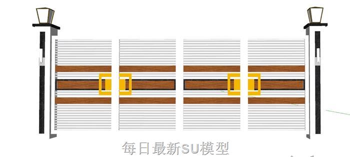 围墙SU模型