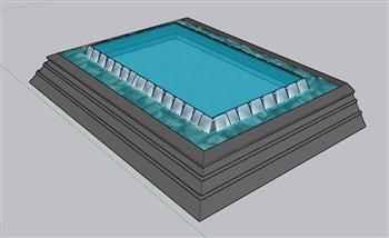 水景水池SU模型 免费sketchup模型下载