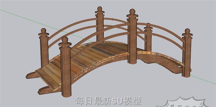 景观小桥日式SU模型