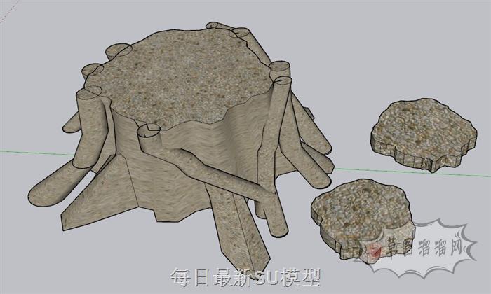 树墩年轮SU模型