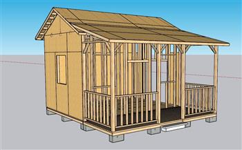 木屋竹屋竹亭SU模型
