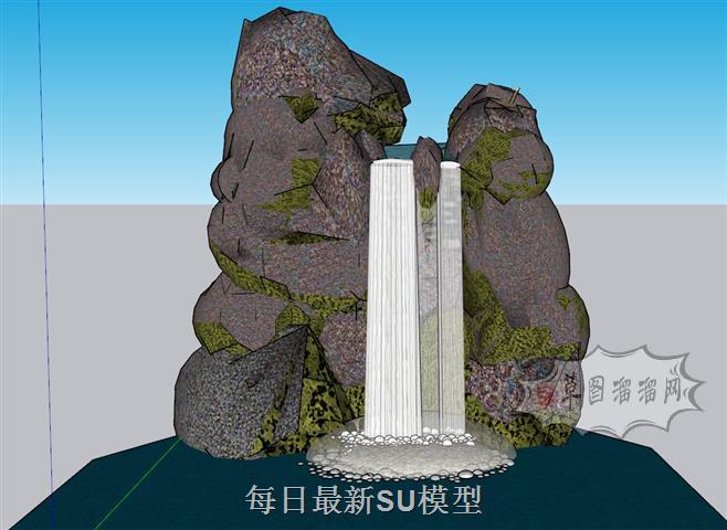自然假山石SU模型