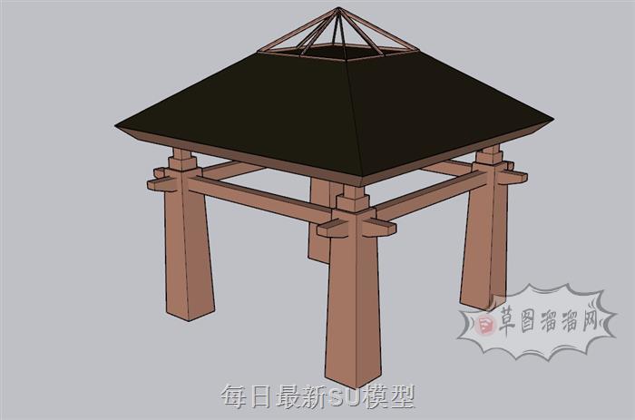 东南亚亭子凉亭SU模型