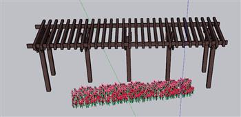花架廊架廊棚SU模型