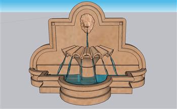 流水景观水池SU模型