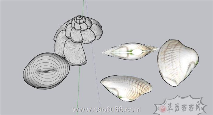 贝壳海螺景观SU模型