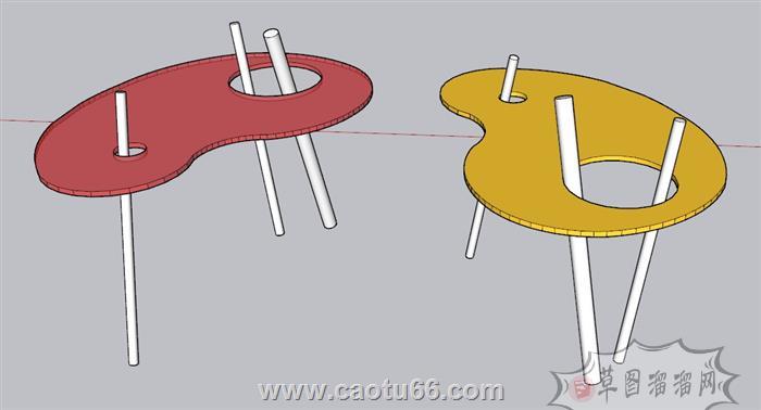 廊架SU模型