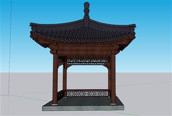 凉亭亭子SU模型