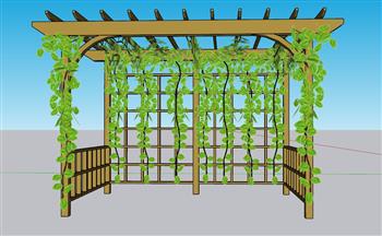 爬藤植物架廊架SU模型