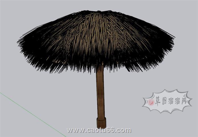 伞状茅草亭SU模型
