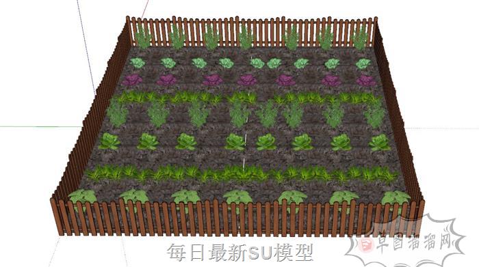 菜地菜园栅栏SU模型