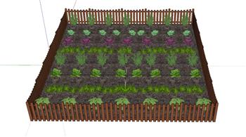菜地菜园栅栏SU模型