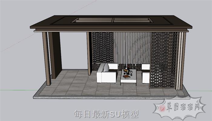 休闲廊架亭子SU模型