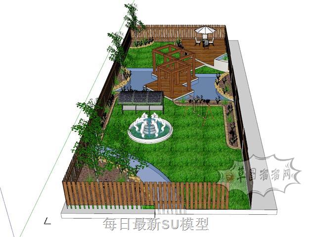庭院花园景观SU模型
