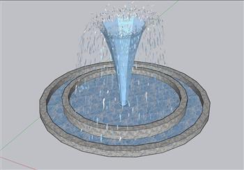 喷泉水池景观SU模型