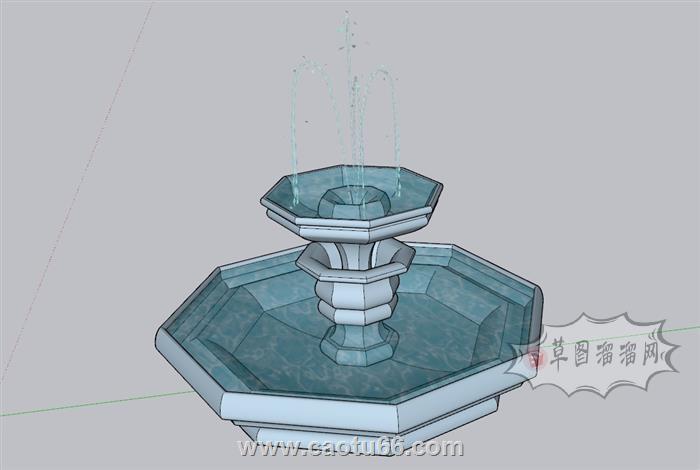 景观喷泉水池SU模型