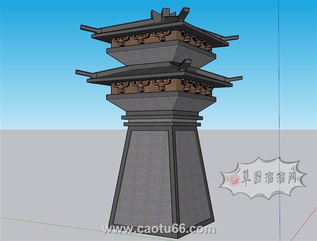 汉唐景观塔SU模型
