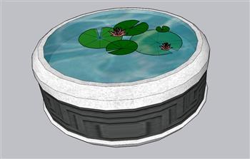 水池景观SU模型