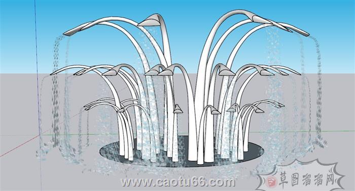 喷泉水景SU模型