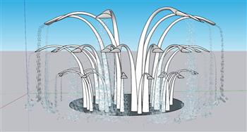 喷泉水景SU模型