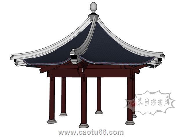 凉亭SU模型