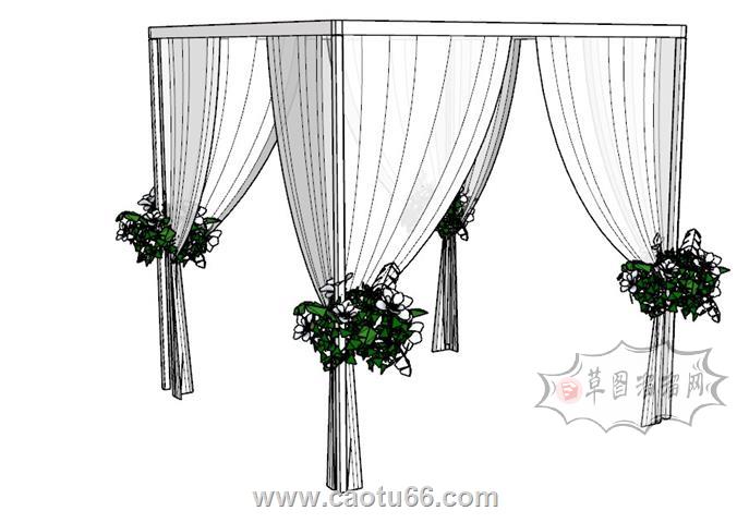 婚庆婚礼纱幔亭SU模型
