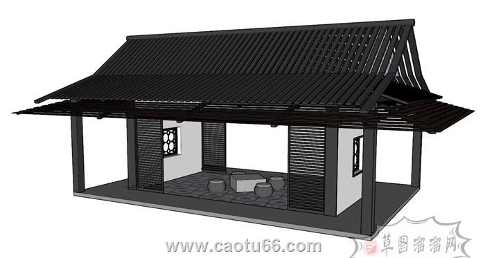 亭子凉亭石桌椅SU模型