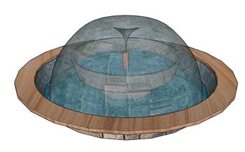 喷泉水池SU模型