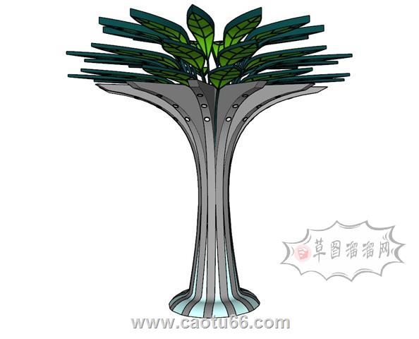 树造型景观灯雕塑SU模型